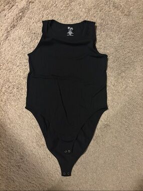 Fct Black Sleeveless Scoop Neck Bodysuit
